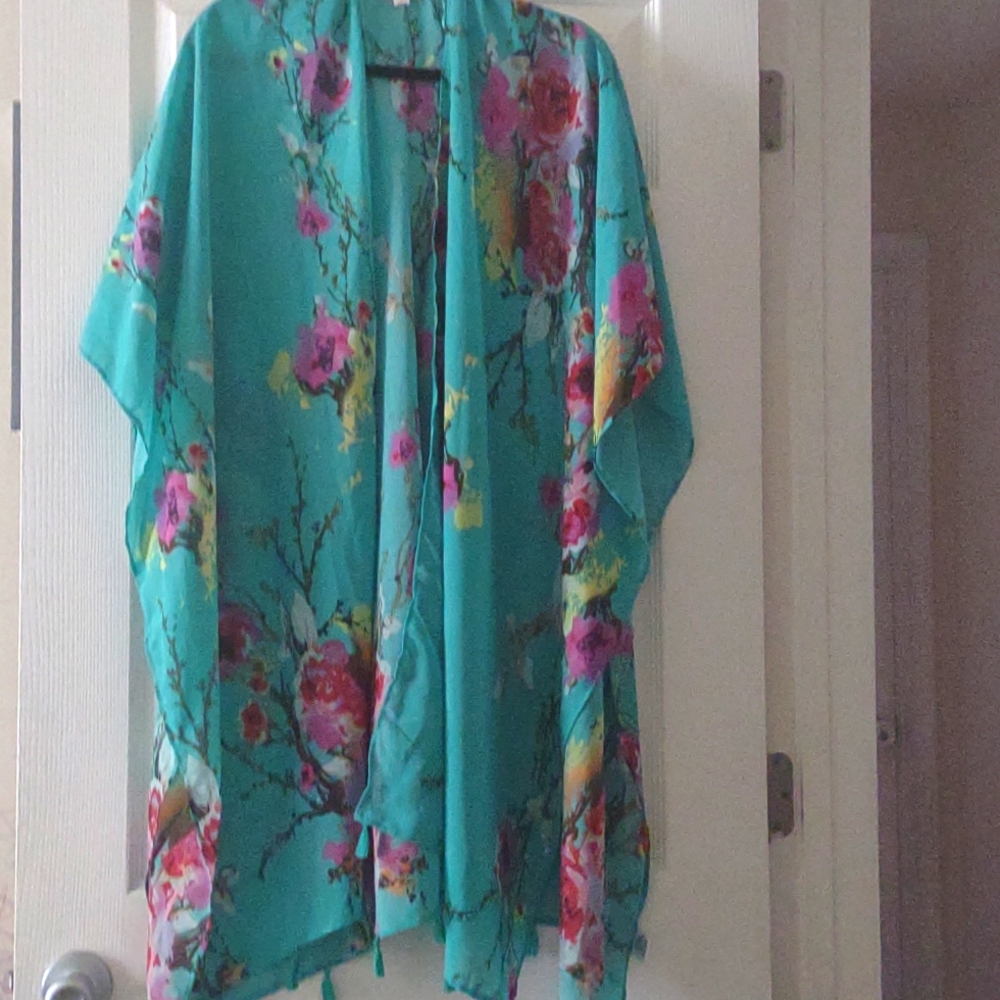 Ultra Pink Kimono , 3x , Turquoise